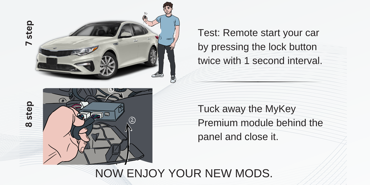 2016-2020 Kia Optima Key fob Remote Engine auto starter installation guide[My Key Premium]