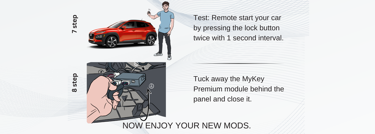 Hyundai Kona Os 2018-2020 Key fob Remote Engine auto starter installation guide[My Key Premium] part 4