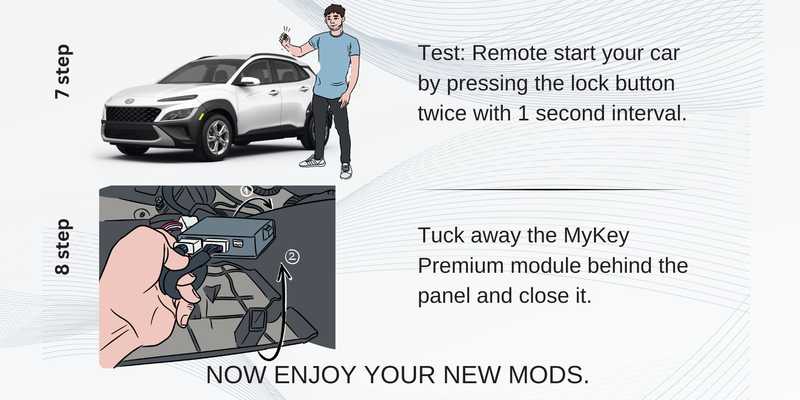 Hyundai Kona Os Facelift 2021-2023 Key fob Remote Engine auto starter installation guide[My Key Premium] part 4