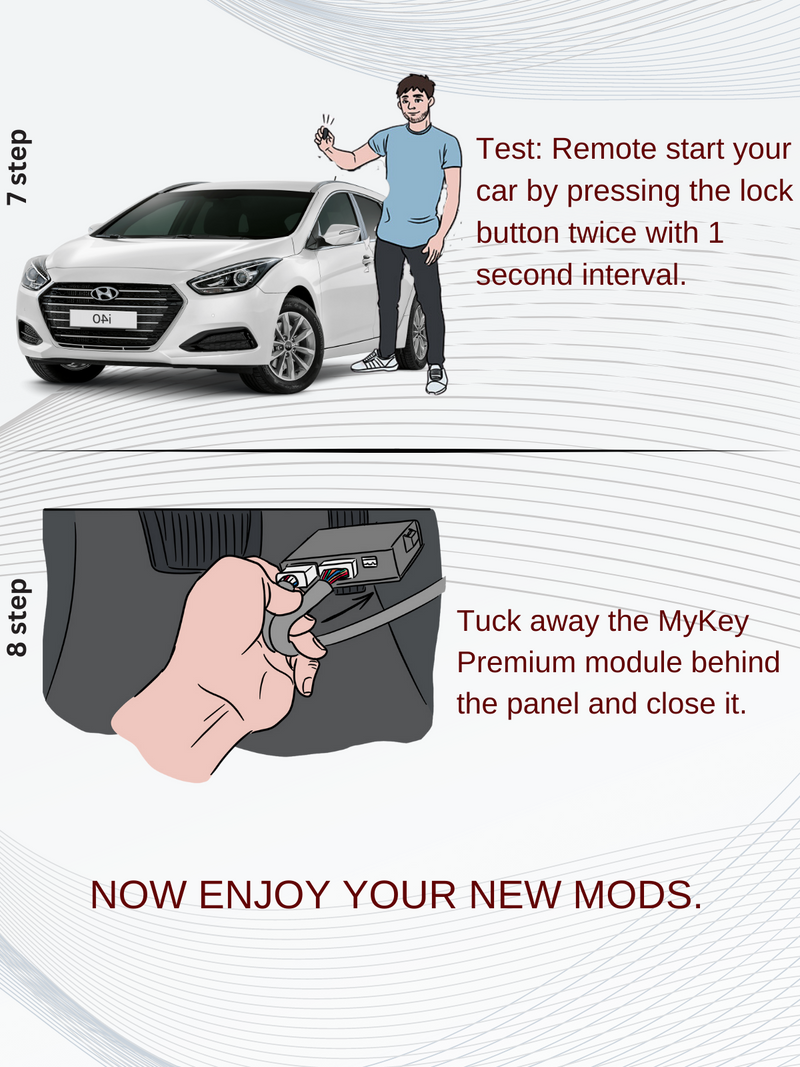 hyundai i40 key fob remote engine starter kit installation guide [MyKey Premium]