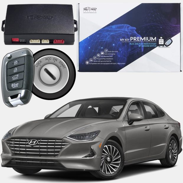 hyundai sonata dn8 2021-2023 remote engine auto starter kit for key ignition version [my key premium oem key fob usage]  
