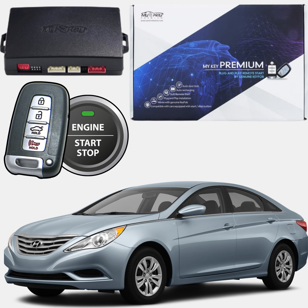 hyundai sonata yf 2009-2014 remote engine starter kit plug and play [MyKeyPremium]