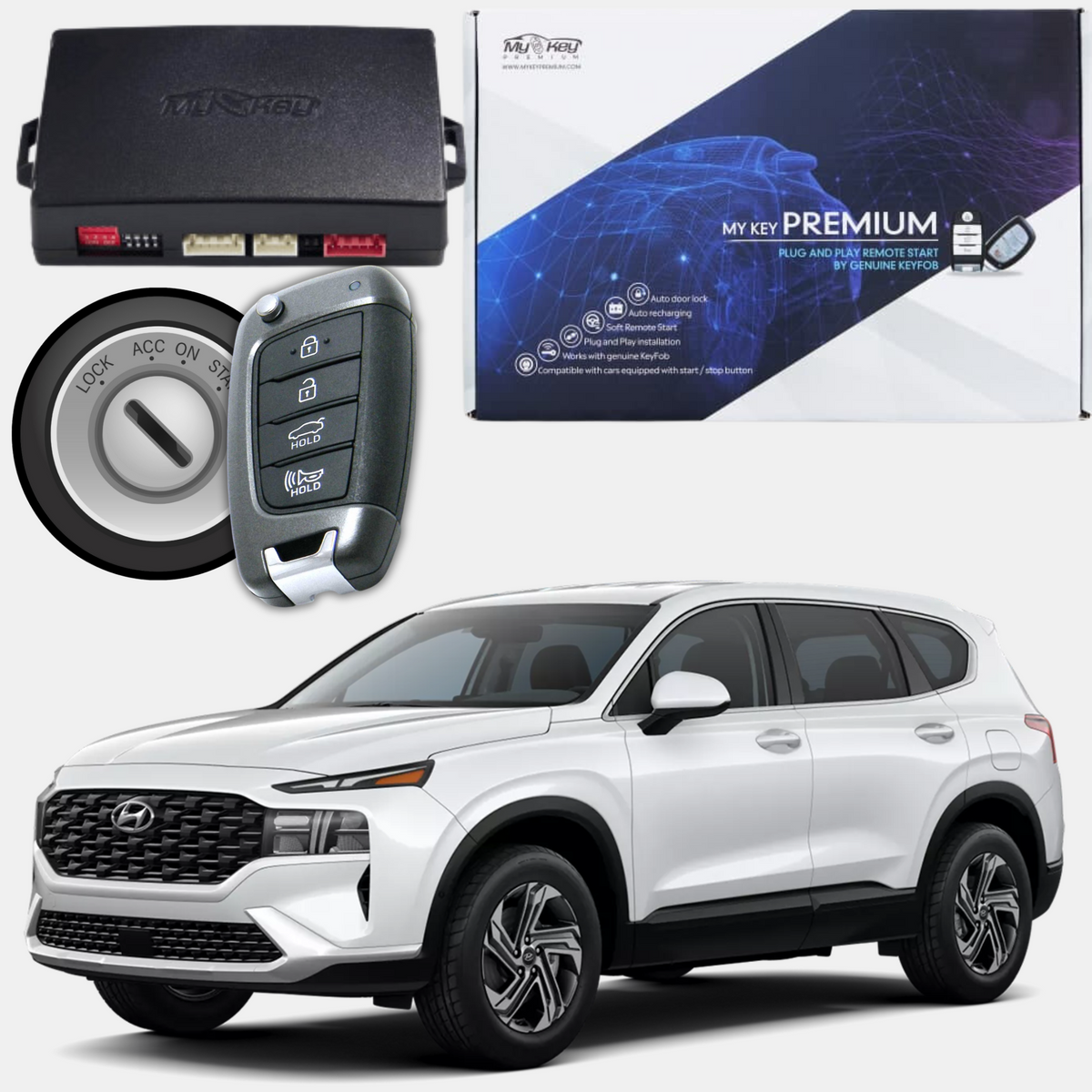 2021-2023 Hyundai Santa Fe TM Facelift Plug and Play Remote Start kit for key ignition version [MyKey Premium]