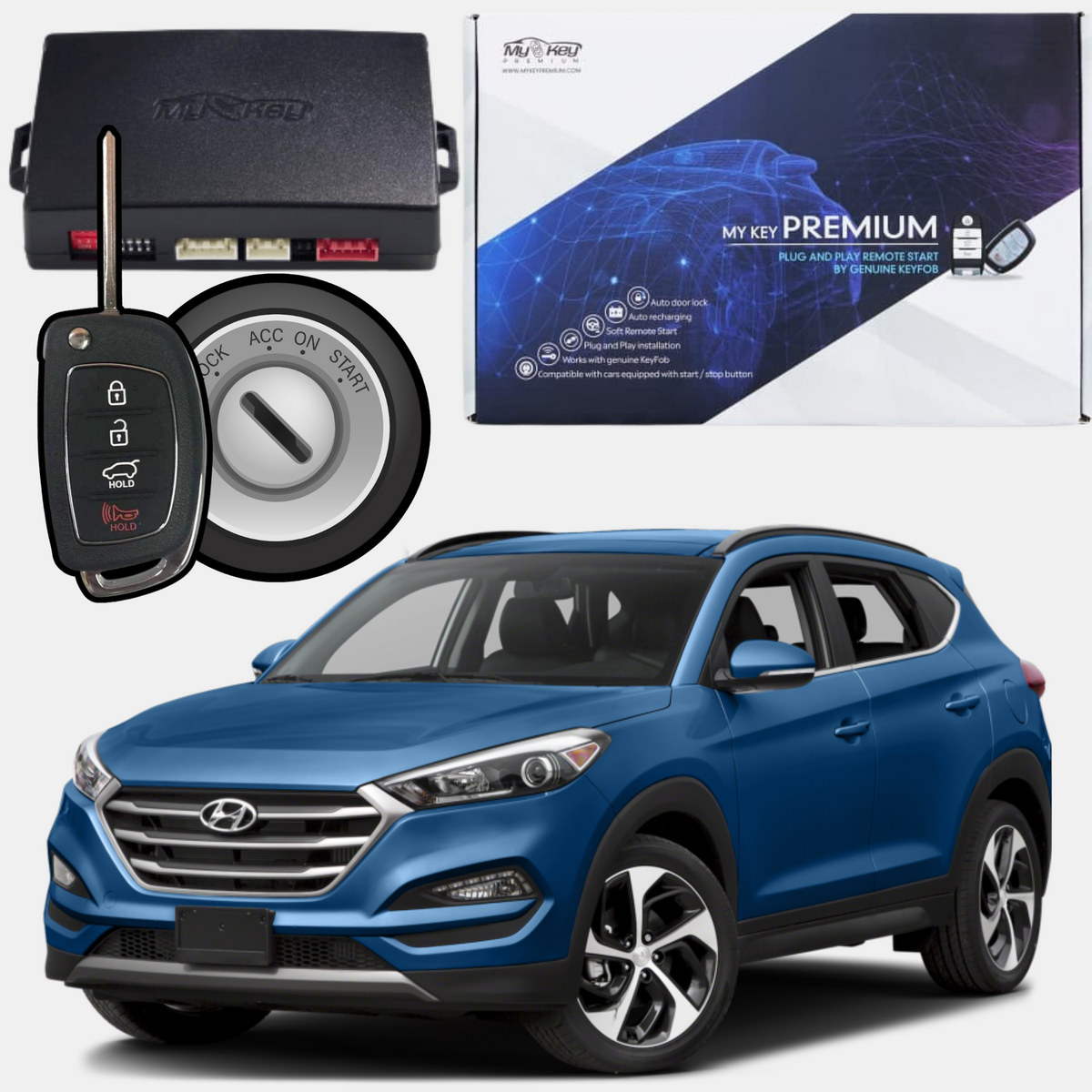 2016~2021 hyundai tucson key ignition ultimate remote engine autostarter kit [MyKeyPremium] auto start your engine